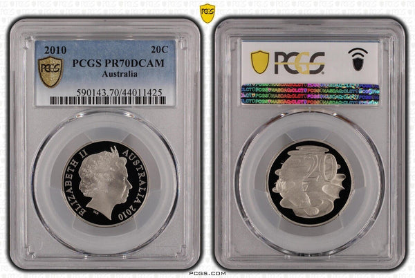 2010 Proof Twenty Cent 20c Australia PCGS PR70DCAM FDC UNC #2142