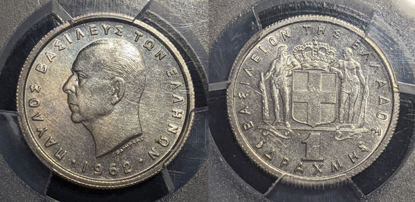 Greece 1962 1 Drachma PCGS Cleaned-UNC Details KM# 81 #2153