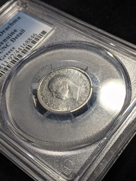 Greece 1962 1 Drachma PCGS Cleaned-UNC Details KM# 81 #2153