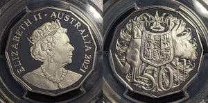 2021 Proof Fifty Cent 50c Australia PCGS PR70DCAM FDC UNC #2155