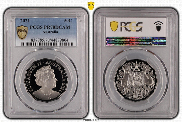 2021 Proof Fifty Cent 50c Australia PCGS PR70DCAM FDC UNC #2155