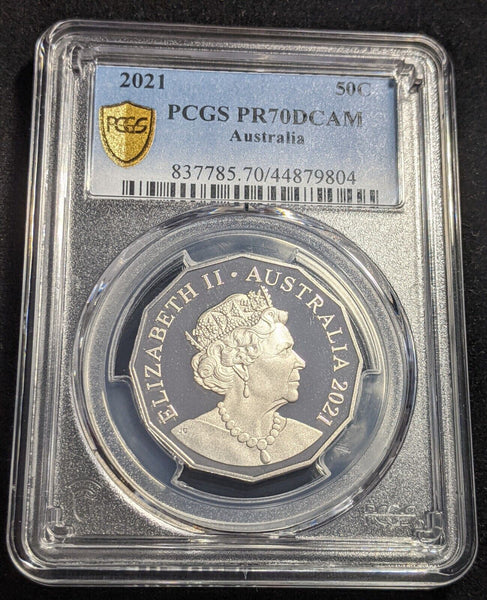 2021 Proof Fifty Cent 50c Australia PCGS PR70DCAM FDC UNC #2155