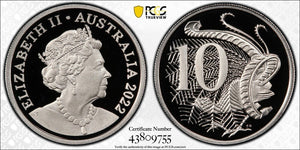 2022 Proof Ten Cent 10c Australia PCGS PR70DCAM FDC UNC #2157