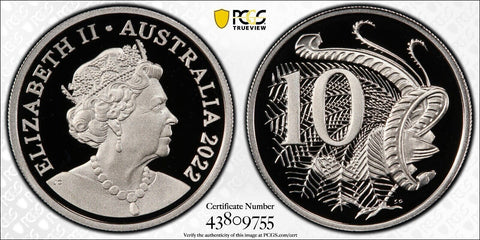 2022 Proof Ten Cent 10c Australia PCGS PR70DCAM FDC UNC #2157