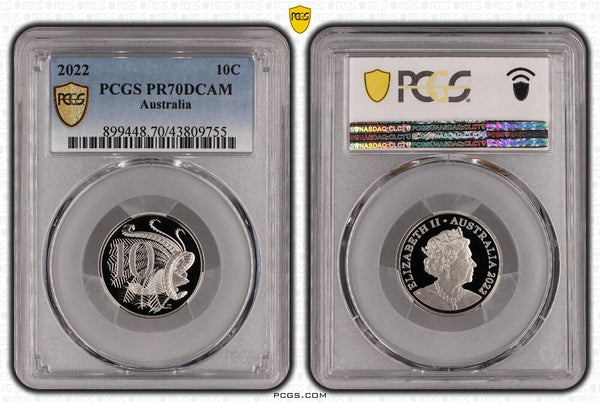 2022 Proof Ten Cent 10c Australia PCGS PR70DCAM FDC UNC #2157