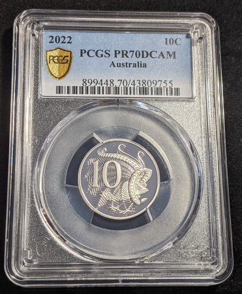 2022 Proof Ten Cent 10c Australia PCGS PR70DCAM FDC UNC #2157