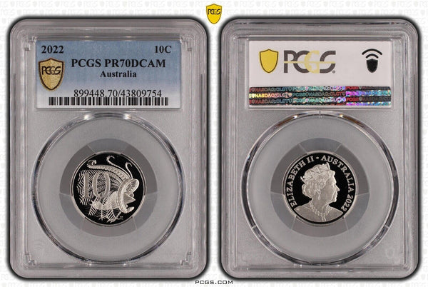 2022 Proof Ten Cent 10c Australia PCGS PR70DCAM FDC UNC #2158