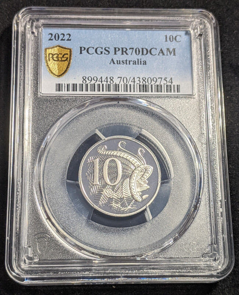 2022 Proof Ten Cent 10c Australia PCGS PR70DCAM FDC UNC #2158