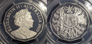 2021 Proof Fifty Cent 50c Australia PCGS PR70DCAM FDC UNC #2159