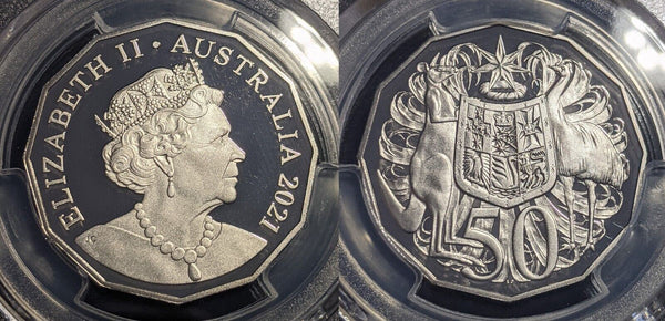 2021 Proof Fifty Cent 50c Australia PCGS PR70DCAM FDC UNC #2159