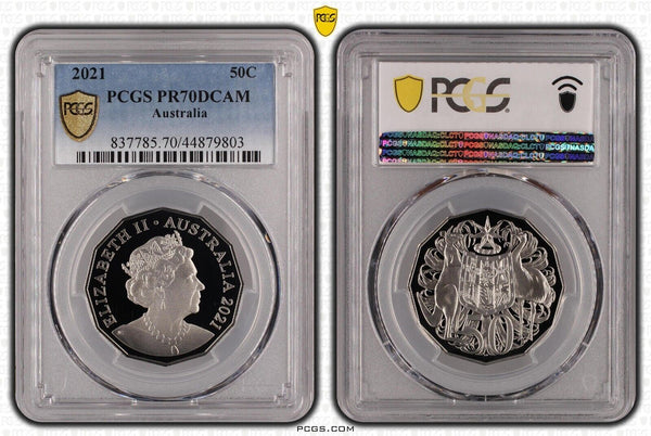 2021 Proof Fifty Cent 50c Australia PCGS PR70DCAM FDC UNC #2159