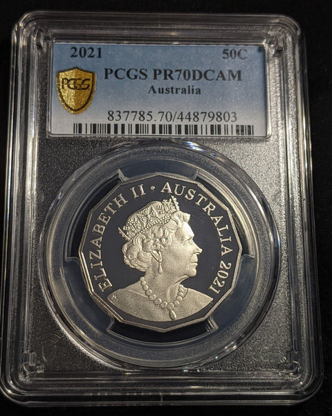 2021 Proof Fifty Cent 50c Australia PCGS PR70DCAM FDC UNC #2159