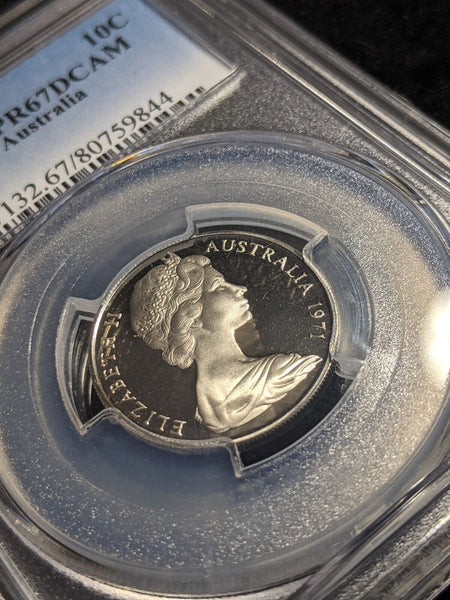1971 Proof Ten Cent 10c Australia PCGS PR67DCAM FDC UNC #2165