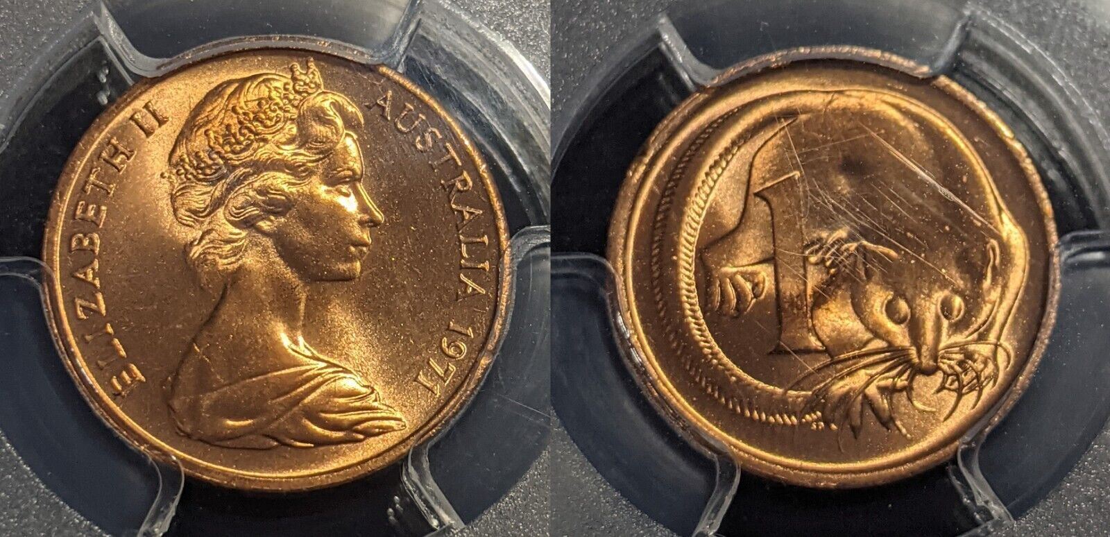 1971 One Cent 1c Australia PCGS MS66RD GEM UNC #2167