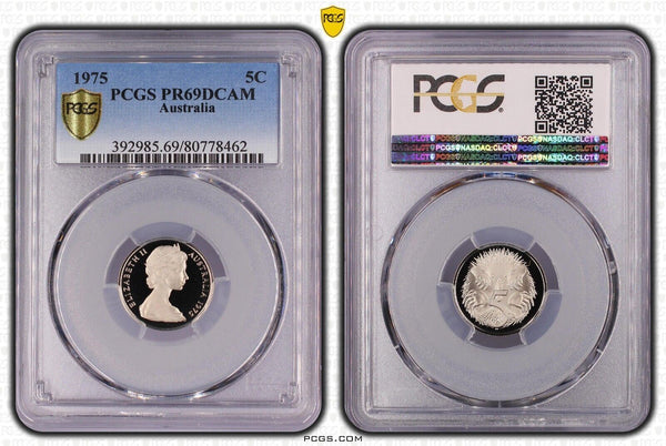 1975 Proof Five Cent 5c Australia PCGS PR69DCAM FDC UNC #2171