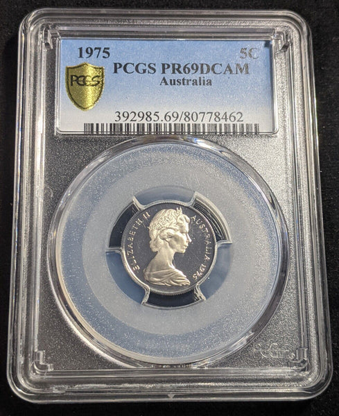 1975 Proof Five Cent 5c Australia PCGS PR69DCAM FDC UNC #2171