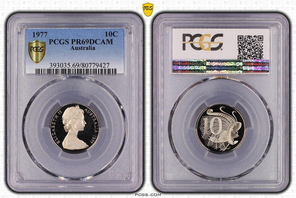 1977 Proof Ten Cent 10c Australia PCGS PR69DCAM FDC UNC #2169