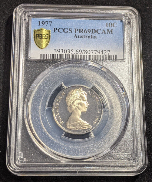 1977 Proof Ten Cent 10c Australia PCGS PR69DCAM FDC UNC #2169