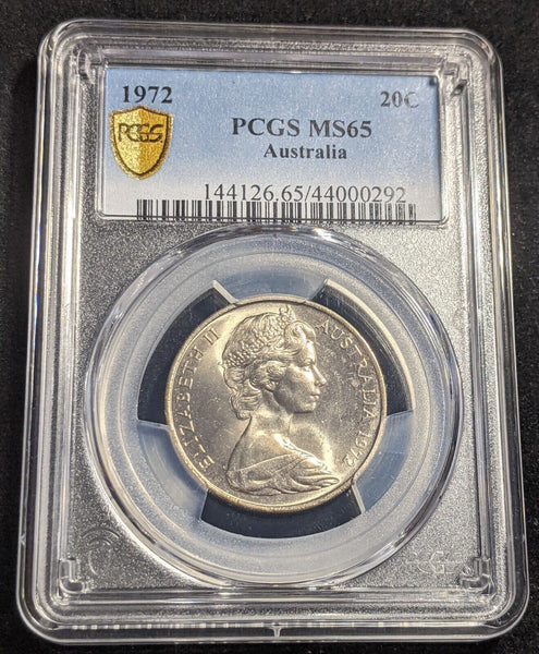1972 Twenty Cent 20c Australia PCGS MS65 GEM UNC #2172