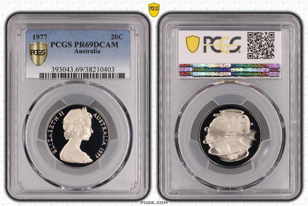 1977 Proof Twenty Cent 20c Australia PCGS PR69DCAM FDC UNC #2180