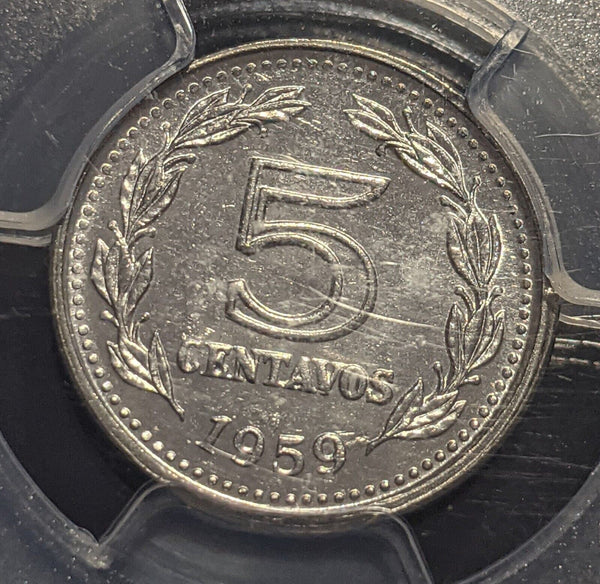 Argentina 1959 Five Cent 5c PCGS MS64 GEM UNC KM# 53 #2185