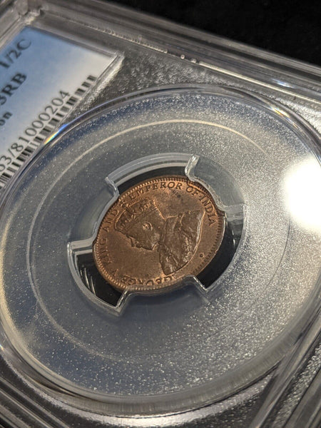 Ceylon 1926 Half Cent 1/2c PCGS MS63RB CHOICE UNC KM# 106 #2187