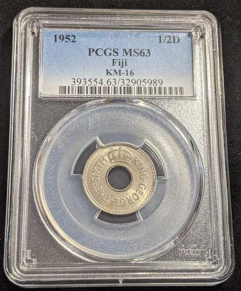 Fiji 1952 Half Penny 1/2d PCGS MS63 CHOICE UNC KM# 16 #2188