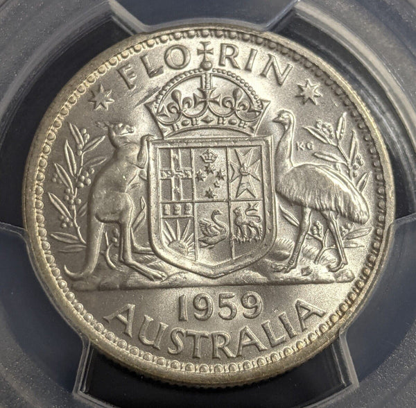 1959 M Florin 2/- Australia PCGS MS62 UNC #2190