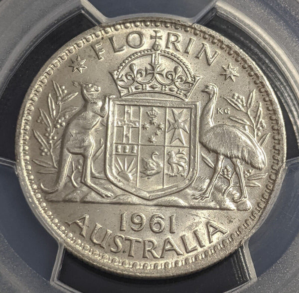 1961 M Florin 2/- Australia PCGS MS63 CHOICE UNC #2191