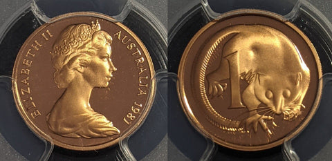 1981 Proof One Cent 1c Australia PCGS PR68DCAM FDC UNC #2197