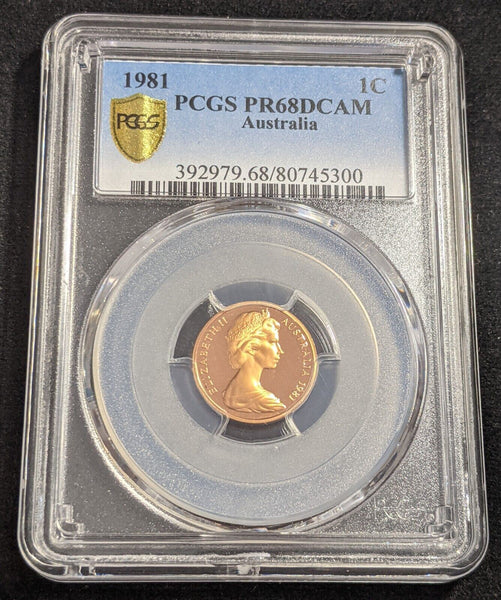 1981 Proof One Cent 1c Australia PCGS PR68DCAM FDC UNC #2197