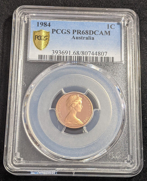 1984 Proof One Cent 1c Australia PCGS PR68DCAM FDC UNC #2195