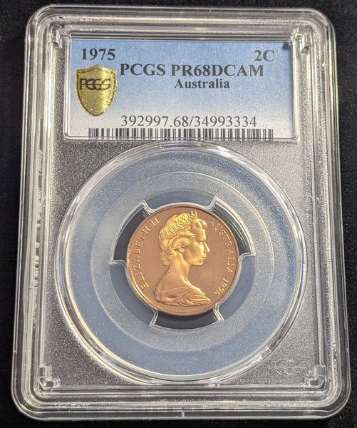 1975 Proof Two Cent 2c Australia PCGS PR68DCAM FDC UNC #2201