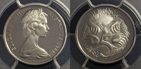 1981 Proof Five Cent 5c Australia PCGS PR68DCAM FDC UNC #2205