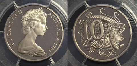1981 Proof Ten Cent 10c Australia PCGS PR68DCAM FDC UNC #2208