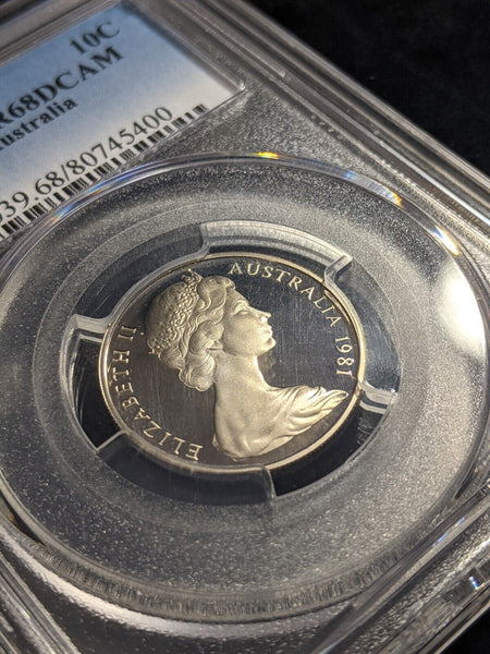 1981 Proof Ten Cent 10c Australia PCGS PR68DCAM FDC UNC #2208