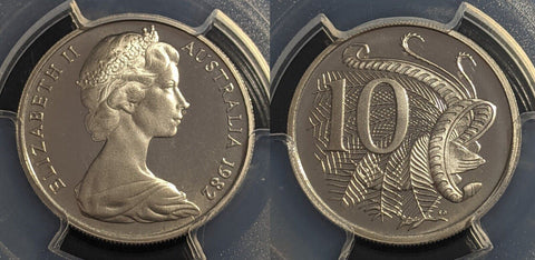1982 Proof Ten Cent 10c Australia PCGS PR68DCAM FDC UNC #2206