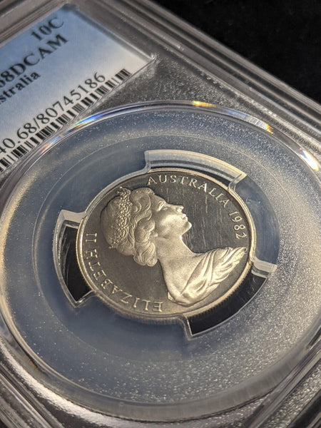 1982 Proof Ten Cent 10c Australia PCGS PR68DCAM FDC UNC #2206
