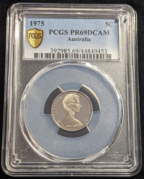1975 Proof Five Cent 5c Australia PCGS PR69DCAM FDC UNC #2213