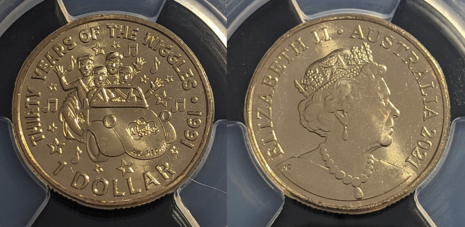 2021 One Dollar $1 Australia Original Wiggles Band PCGS MS66 GEM UNC #2216