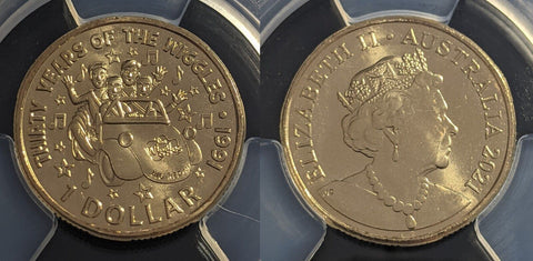 2021 One Dollar $1 Australia Original Wiggles Band PCGS MS66 GEM UNC #2216