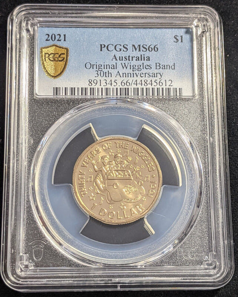 2021 One Dollar $1 Australia Original Wiggles Band PCGS MS66 GEM UNC #2216