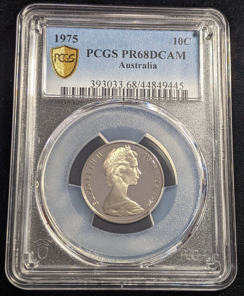 1975 Proof Ten Cent 10c Australia PCGS PR68DCAM FDC UNC #2214