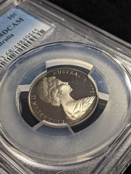 1975 Proof Ten Cent 10c Australia PCGS PR68DCAM FDC UNC #2214