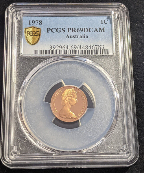 1978 Proof One Cent 1c Australia PCGS PR69DCAM FDC UNC #2230