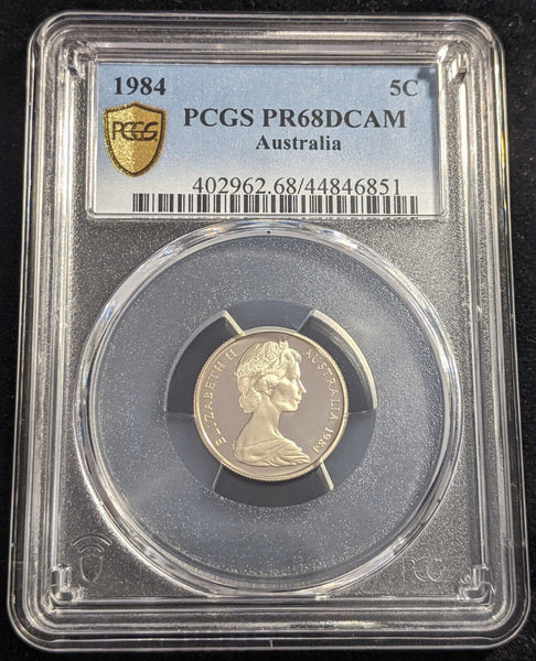 1984 Proof Five Cent 5c Australia PCGS PR68DCAM FDC UNC #2233