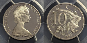 1984 Proof Ten Cent 10c Australia PCGS PR68DCAM FDC UNC #2232