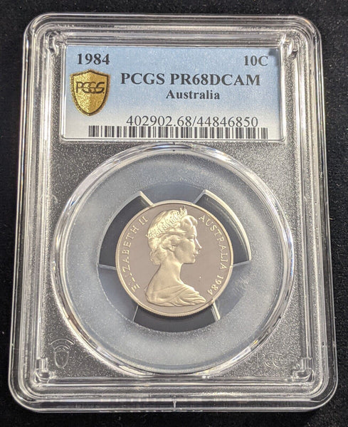 1984 Proof Ten Cent 10c Australia PCGS PR68DCAM FDC UNC #2232