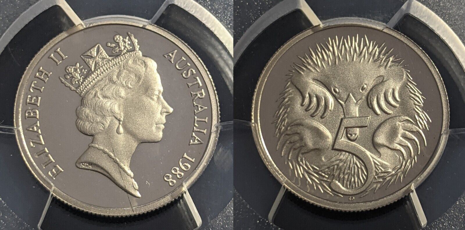 1988 Proof Five Cent 5c Australia PCGS PR68DCAM Possible Obverse Planchet Defect