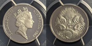 1988 Proof Five Cent 5c Australia PCGS PR68DCAM Possible Obverse Planchet Defect